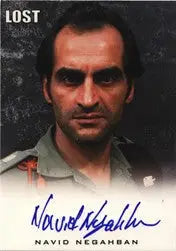 Headshot of Navid Negahban with intense eyes for Lost Archives autograph card