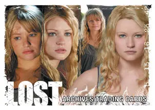 Trading card featuring portraits of four blonde women from Lost, part of the Promo Card series