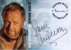 Autographed headshot of Sam Anderson featured on Lost Season 2 autograph card