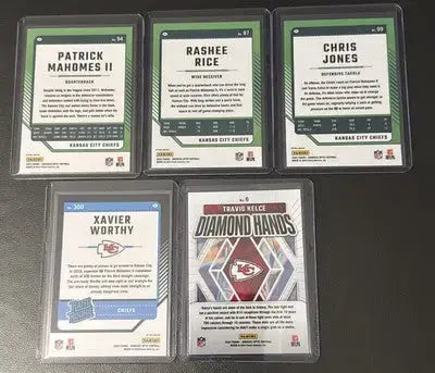 Lot of 5 Kansas City Chiefs NFL Cards Optic Donruss 2024 Mahomes Kelce Worthy++ - Football Card Single