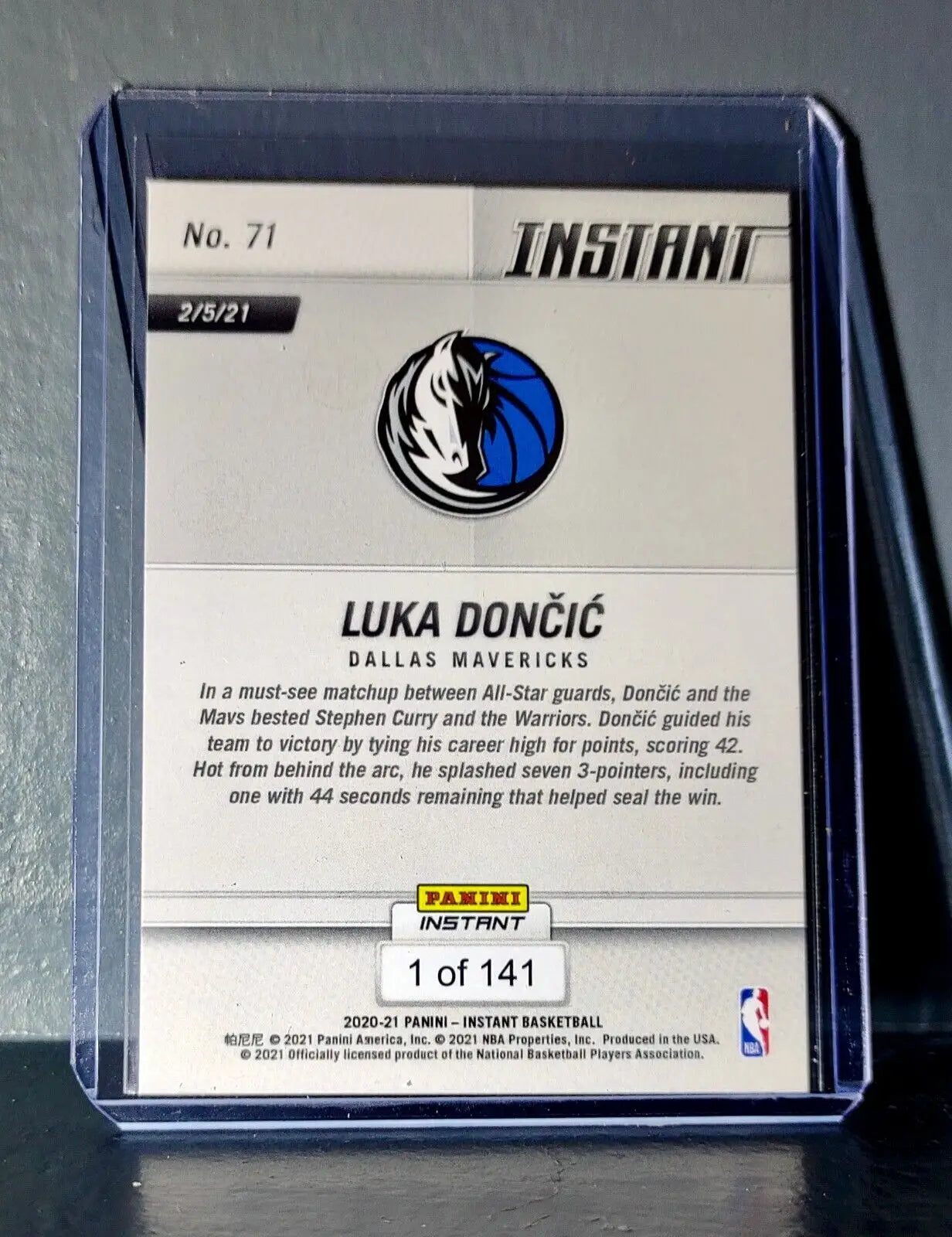 Luka Doncic 2020-21 Panini NBA Instant #71 Basketball Card 1 of 141 - Basketball Card Single