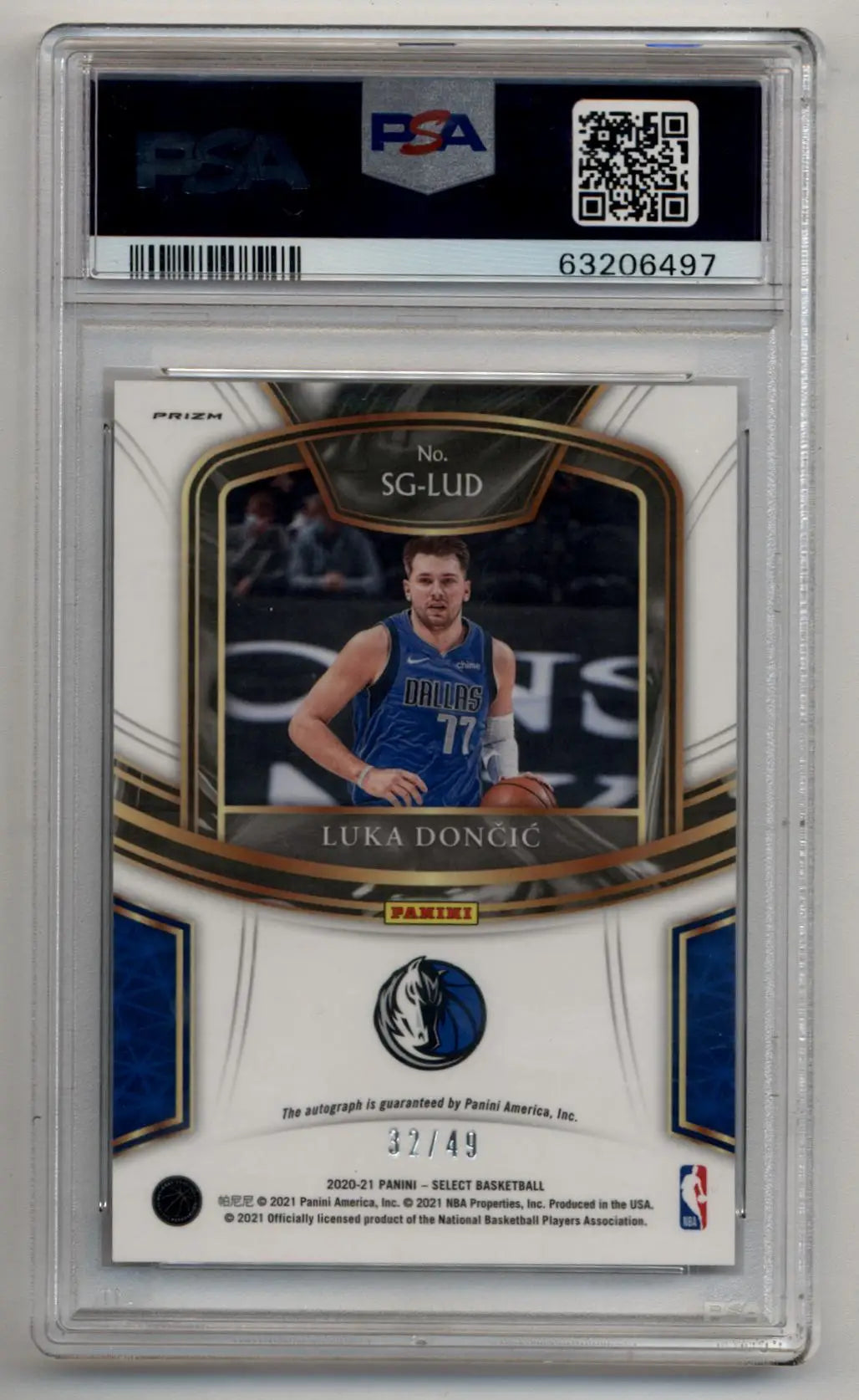 Luka Doncic 2020-21 Select Signatures 32/49 PSA 9 Mint - Basketball Card Single