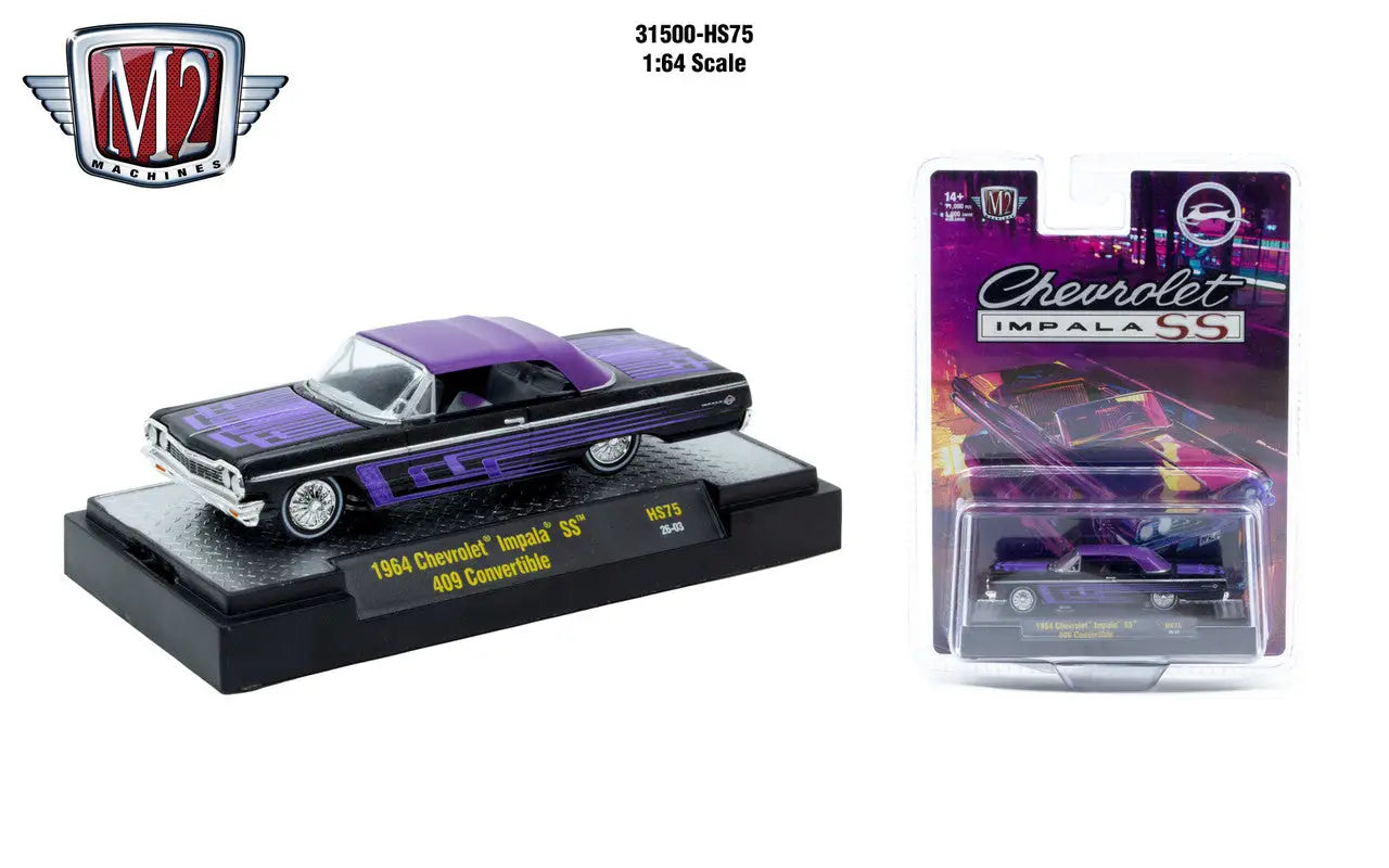 M2 Machines 1:64 1964 Chevrolet Impala SS 409 Convertible Rel HS75 Hobby Exc - Collectibles