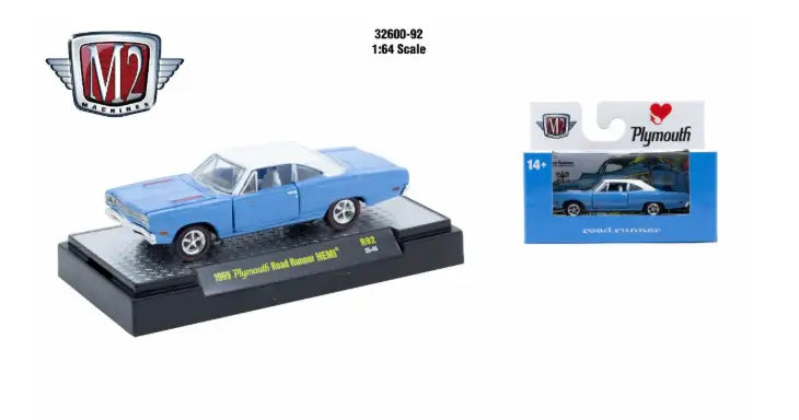 M2 Machines 1:64 Detroit Muscle R92 1969 Plymouth Road Runner - Other