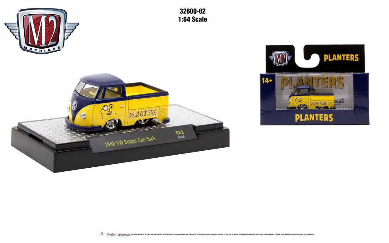 Yellow and black Planters VW Single Cab Truck die-cast model from Detroit Muscle Release 82