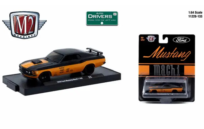 M2 Machines Auto-Drivers 1:64 R133 1970 Ford Mustang Mach 1 428 - Diecast Cars