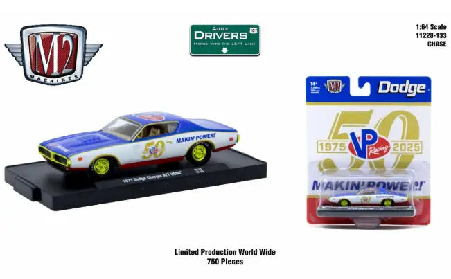 M2 Machines Auto-Drivers 1:64 R133 1971 Dodge Charger R/T Hemi CHASE - Other