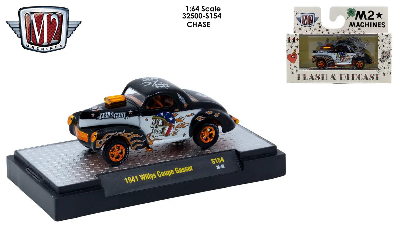 M2 Machines AutoThentics Rel S154 1:64 1941 Willys Coupe Gasser CHASE - Other