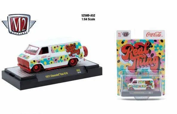 Coca-Cola themed 1971 Chevrolet Van G10 diecast model from M2 Machines Release A52 Chase
