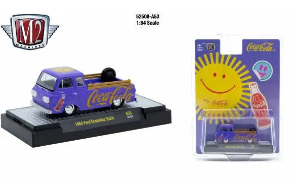 Purple Coca-Cola Ford Econoline Truck toy from M2 Machines Release A53 Ford Econoline