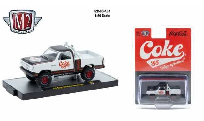 Collectible 1976 Dodge D100 Macho Power Wagon model with Coca-Cola branding, release A54