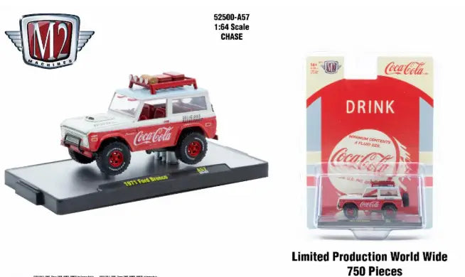 M2 Machines Coca-Cola Release A57 1971 Ford Bronco Coca Cola CHASE - Collectibles