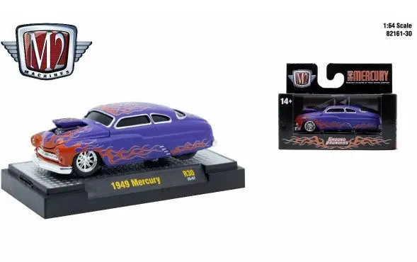 Purple 1949 Mercury toy car from M2 Machines Ground Pounder series