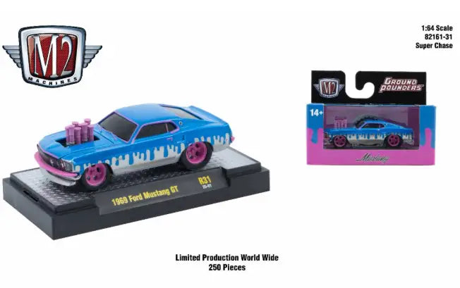 M2 Machines Ground Pounder R31 1969 Ford Mustang GT SUPER CHASE 25-01 - Collectibles