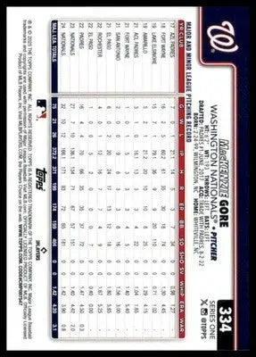 MacKenzie Gore 2025 Topps #334 Washington Nationals - Baseball Card Single
