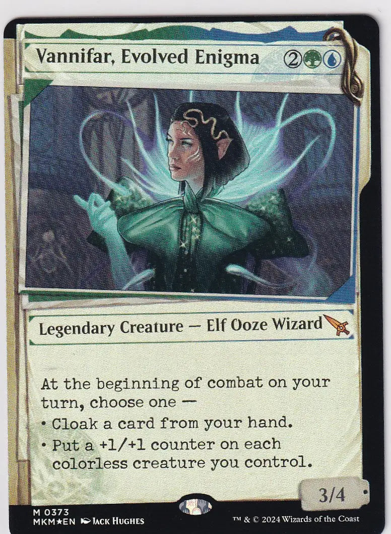 Magic Murders at Karlov Manor Vannifar, Evolved Enigma trading card featuring an elf ooze wizard