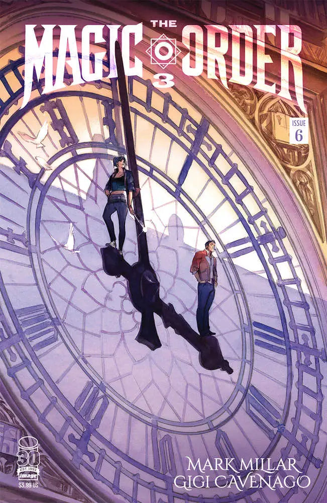 Magic Order 3 #6 Cover C features silhouettes on a clock face, perfect for trading card fans
