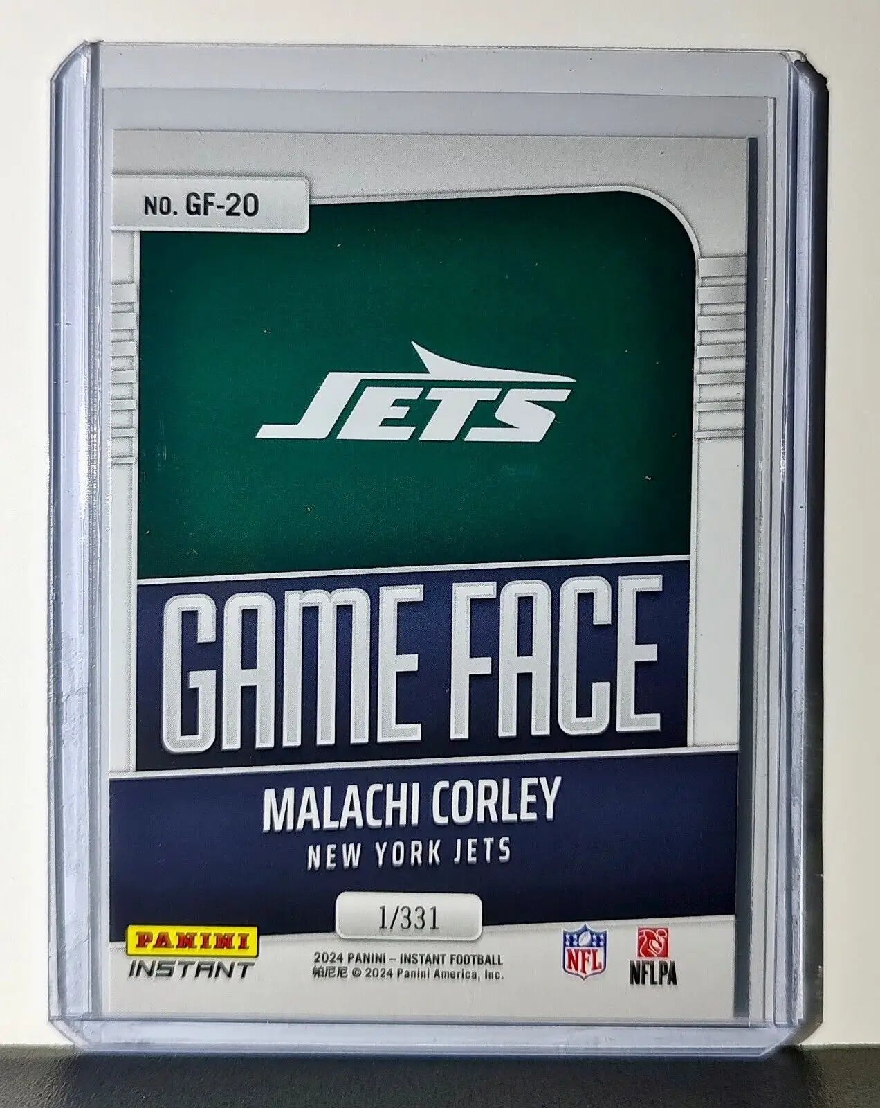 Malachi Corley 2024 Panini Game Face #20 NFL Rookie Card New York Jets 1/331