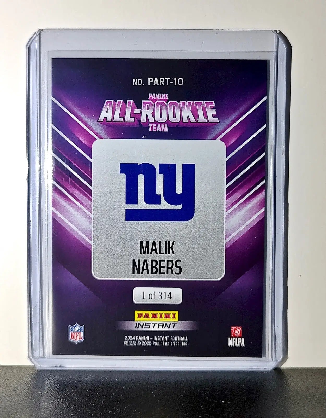 Malik Nabers Rookie 2024 Panini NFL #10 All-Rookie Card NY Giants 1 of 314 - Football Card Single