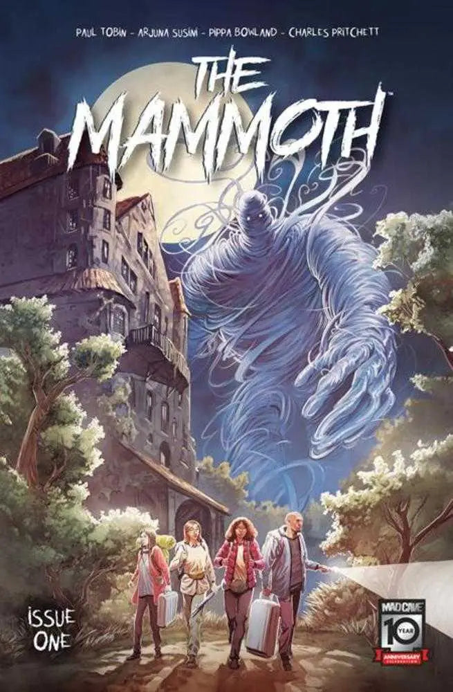 Ethereal mammoth spirit emerging from a building on Mammoth #1 trading card cover