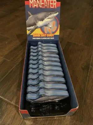 Maneater Shark Bait Candy Body Parts 12ct JAWS Shark Tins Boston America Display - Collectibles