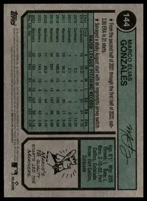 Marco Gonzales 2023 Topps Heritage #144 Seattle Mariners - Baseball Card Single