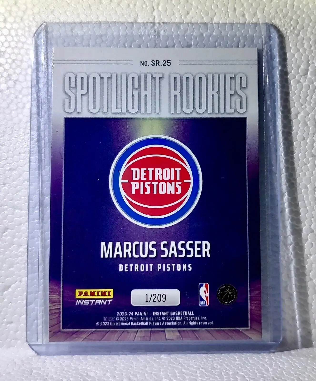Marcus Sasser 2023-24 Panini #25 NBA Spotlight Rookies Basketball Card 1/209 - Basketball Card Single