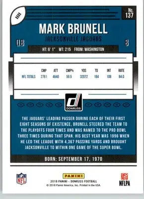 Mark Brunell - 2018 Donruss - #137 - Football - Football Card Single