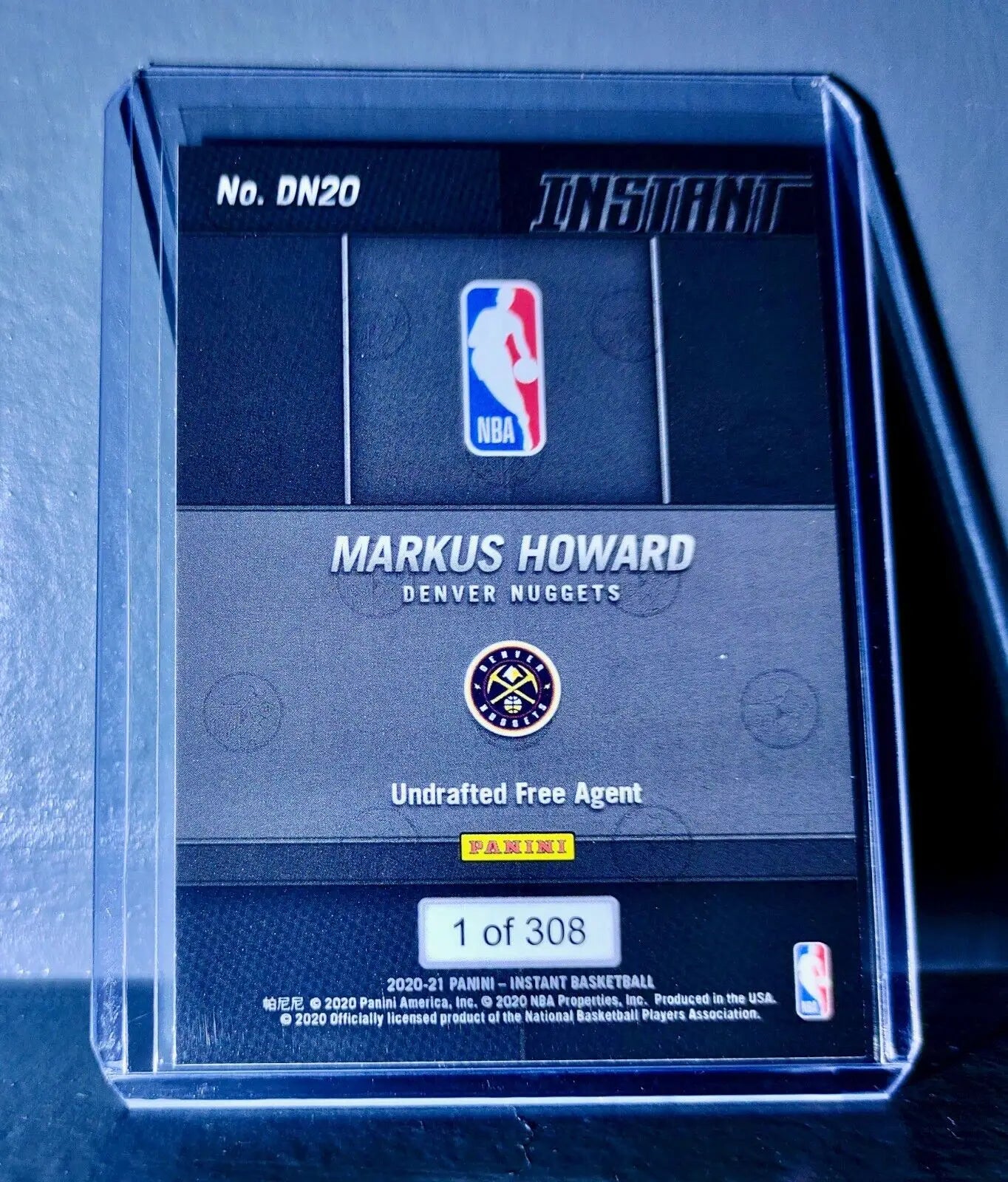 Markus Howard 2020-21 Panini NBA Draft Night #20 Basketball Rookie Card 1 of 308 - Basketball Card Single