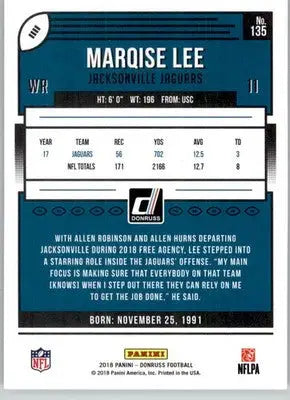 Marqise Lee - 2018 Donruss - #135 - Football - Football Card Single