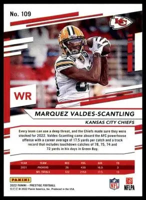 Marquez Valdes-Scantling 2022 Panini Prestige #109 Kansas City Chiefs - Football Card Single
