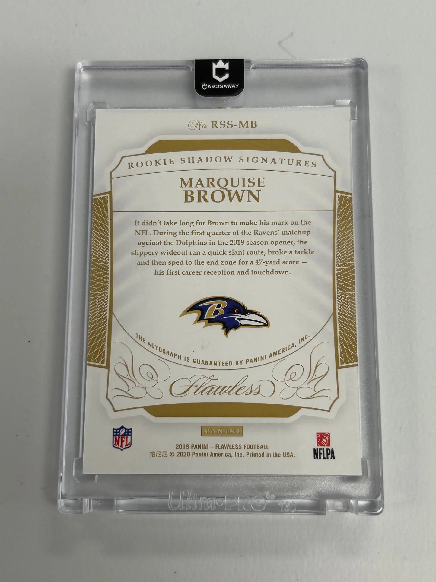 Marquise Brown 2019 Panini Flawless Rookie Shadow Signatures Emerald #2/5 - Football Card Single
