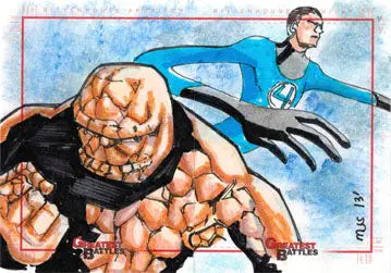 Marvel Greatest Battles Fantastic Four sketch card puzzle by MJ San Juan