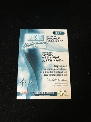 Marvel Spyne Sketch Card 1 of 1 Rachele Aragno 2014 Marvel Masterpieces #1/1 - Marvel Card Single