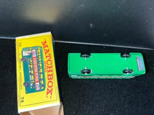 MATCHBOX NO # 74-B 74B Daimler Bus GREEN ESSO Extra Petrol 1966 NMT - Action Figure & Toy