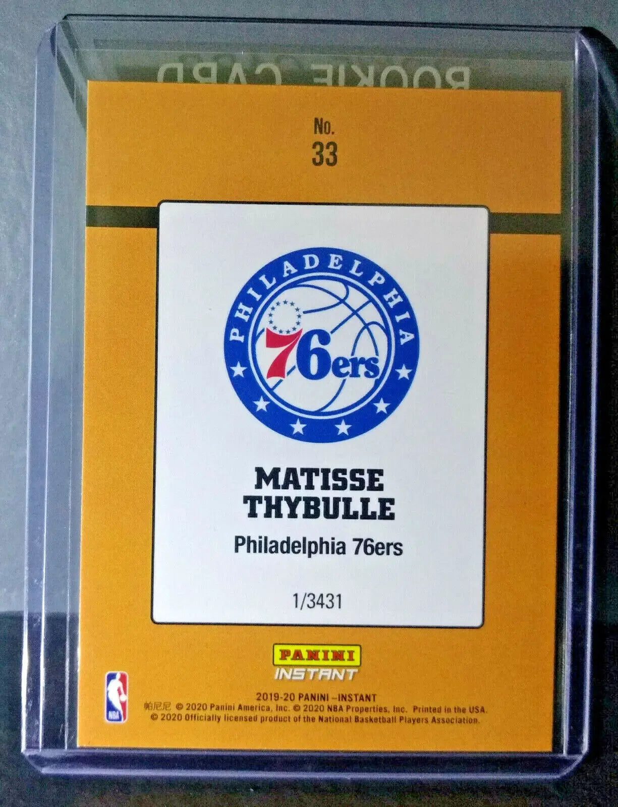 Matisse Thybulle 2019-2020 Panini NBA #33 Rated Rookie Retro Card 1/3431