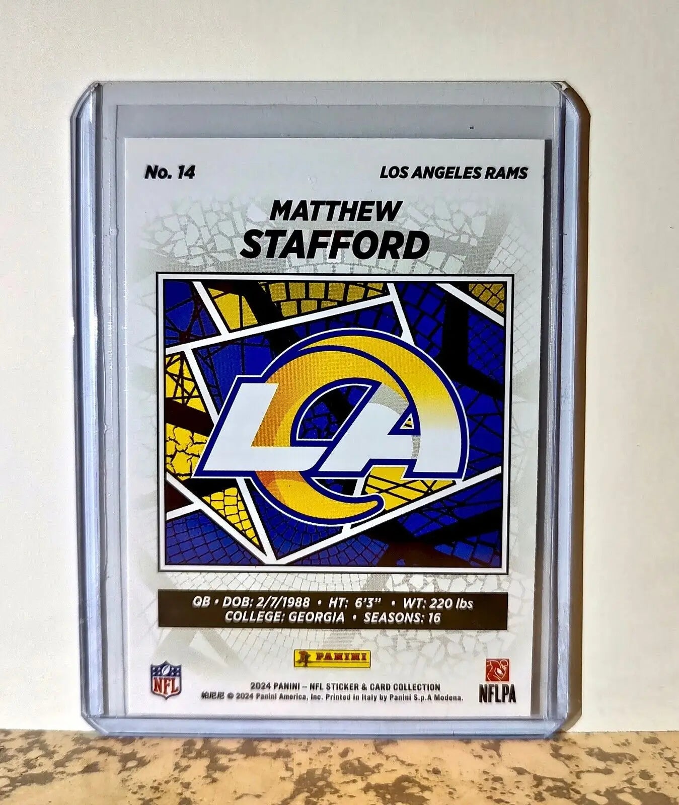 Matthew Stafford 2024 Panini NFL #14 Silver Foil Sticker Card Los Angeles Rams - Football Card Single