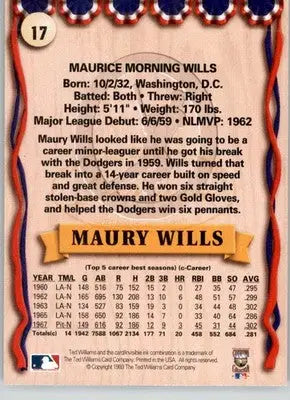 Maury Wills - 1993 Ted Williams - #17 - Baseball - Baseball Card Single