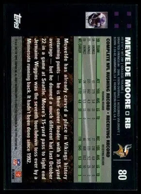Mewelde Moore 2007 Topps #80 Minnesota Vikings - Football Card Single