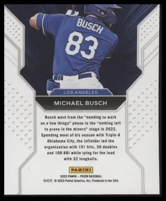 Michael Busch 2023 Panini Prizm Three-Hole #TH18 Los Angeles Dodgers - Baseball Card Single