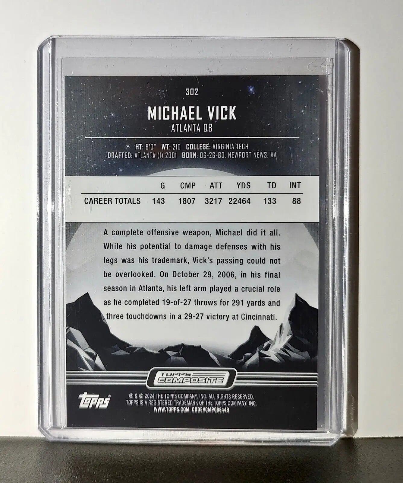 Michael Vick 2023 Topps Midnight NFL #302 Card Atlanta Falcons