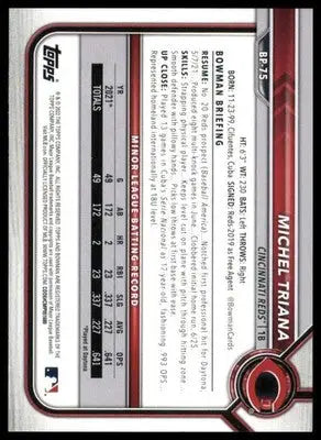 Michel Triana 2022 Bowman Prospects #BP-75 Cincinnati Reds - Baseball Card Single