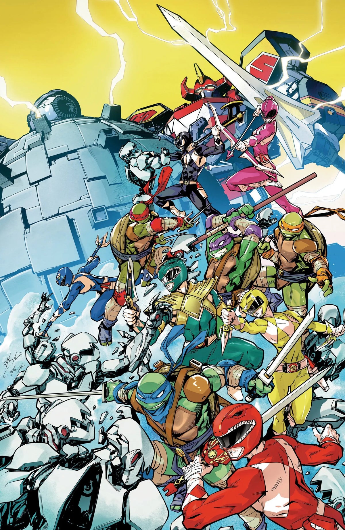 Mighty Morphin Power Rangers/Teenage Mutant Ninja Turtles III #4 K Unlimited Variant (Full Art Prasetya) - Comic Book