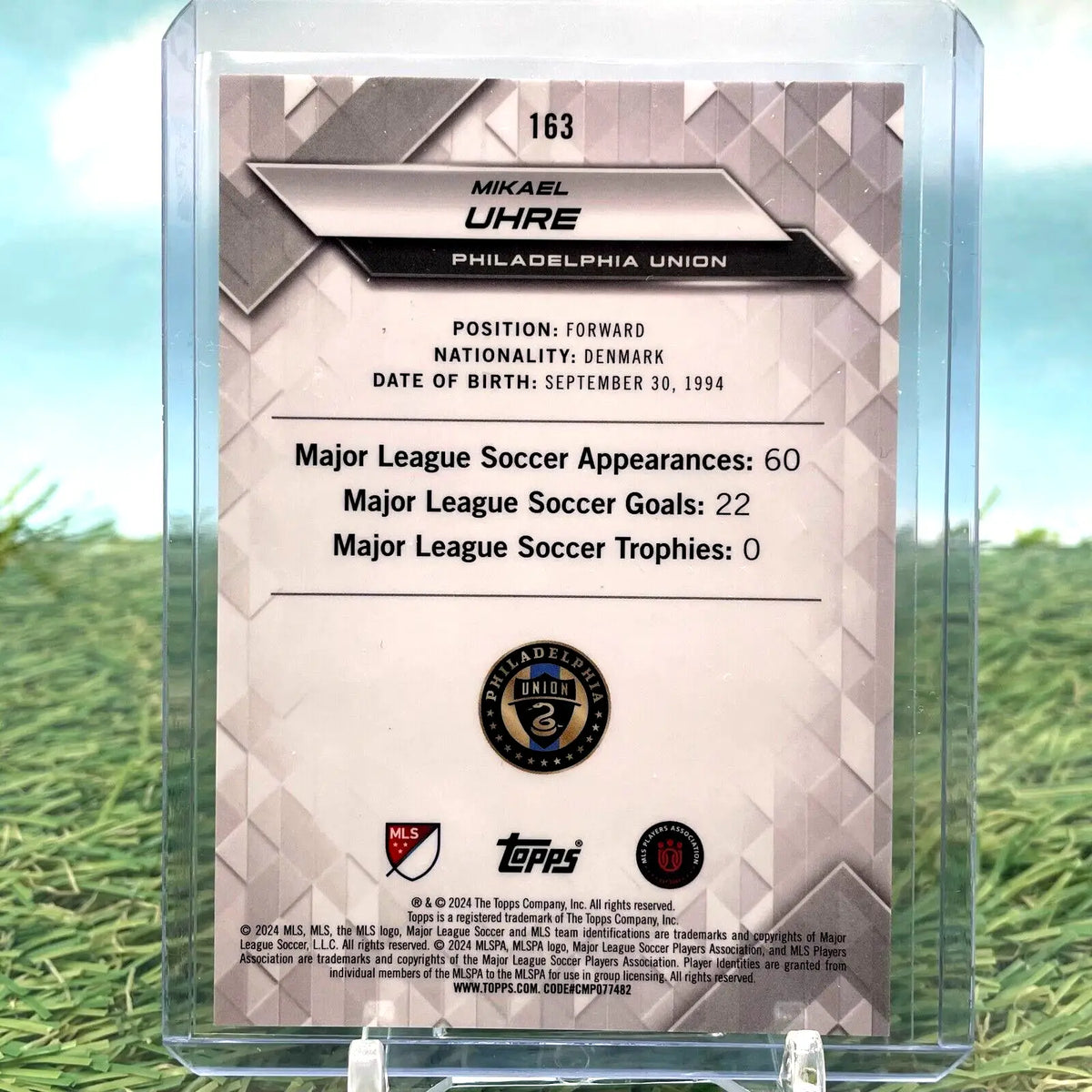 Mikael Uhre 2024 Topps MLS Superstars Golden Gold soccer card #163 for collectors
