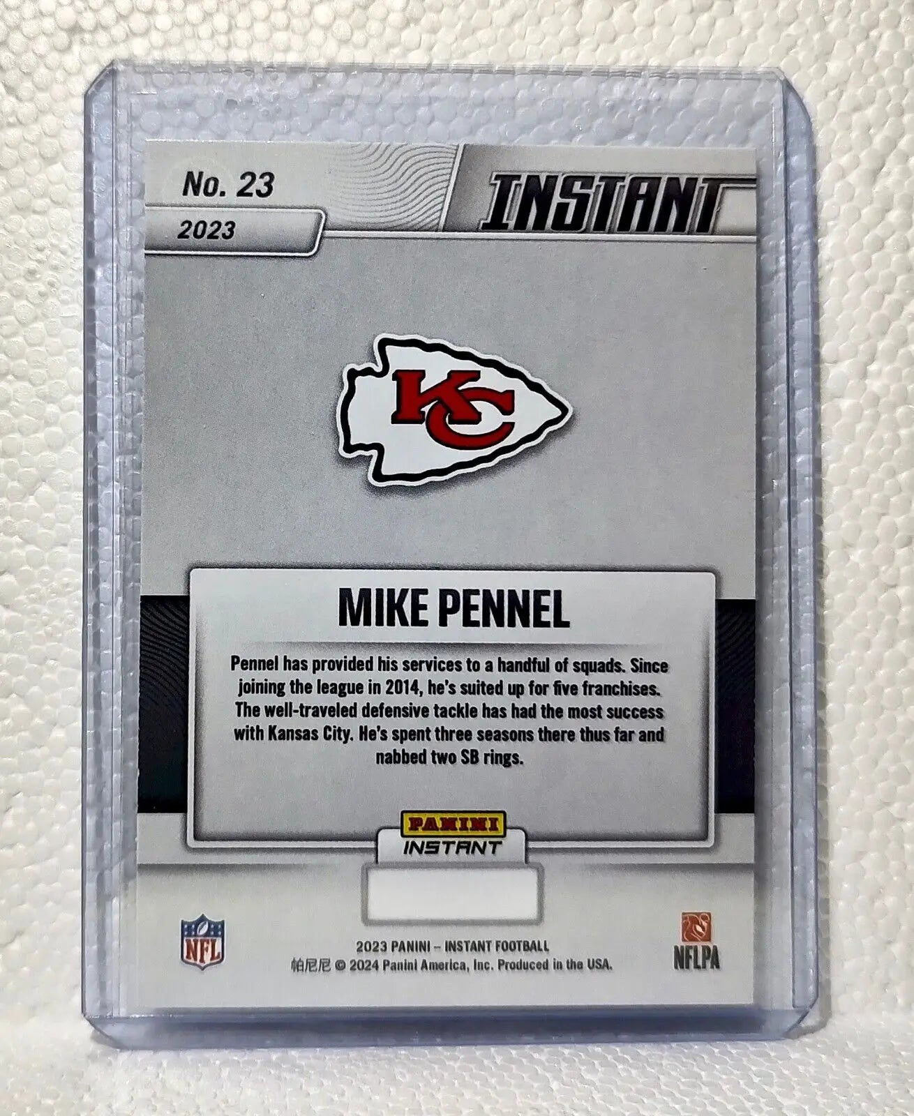 Mike Pennel 2023 Panini NFL Superbowl Champions #23 Card Kansas City Chiefs