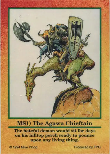 Fantastical creature with multiple heads on rocky outcrop in Metallic Storm Chase Card