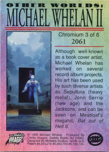 Trading card showcasing Michael Whelan II artwork from the Chromium Chase series