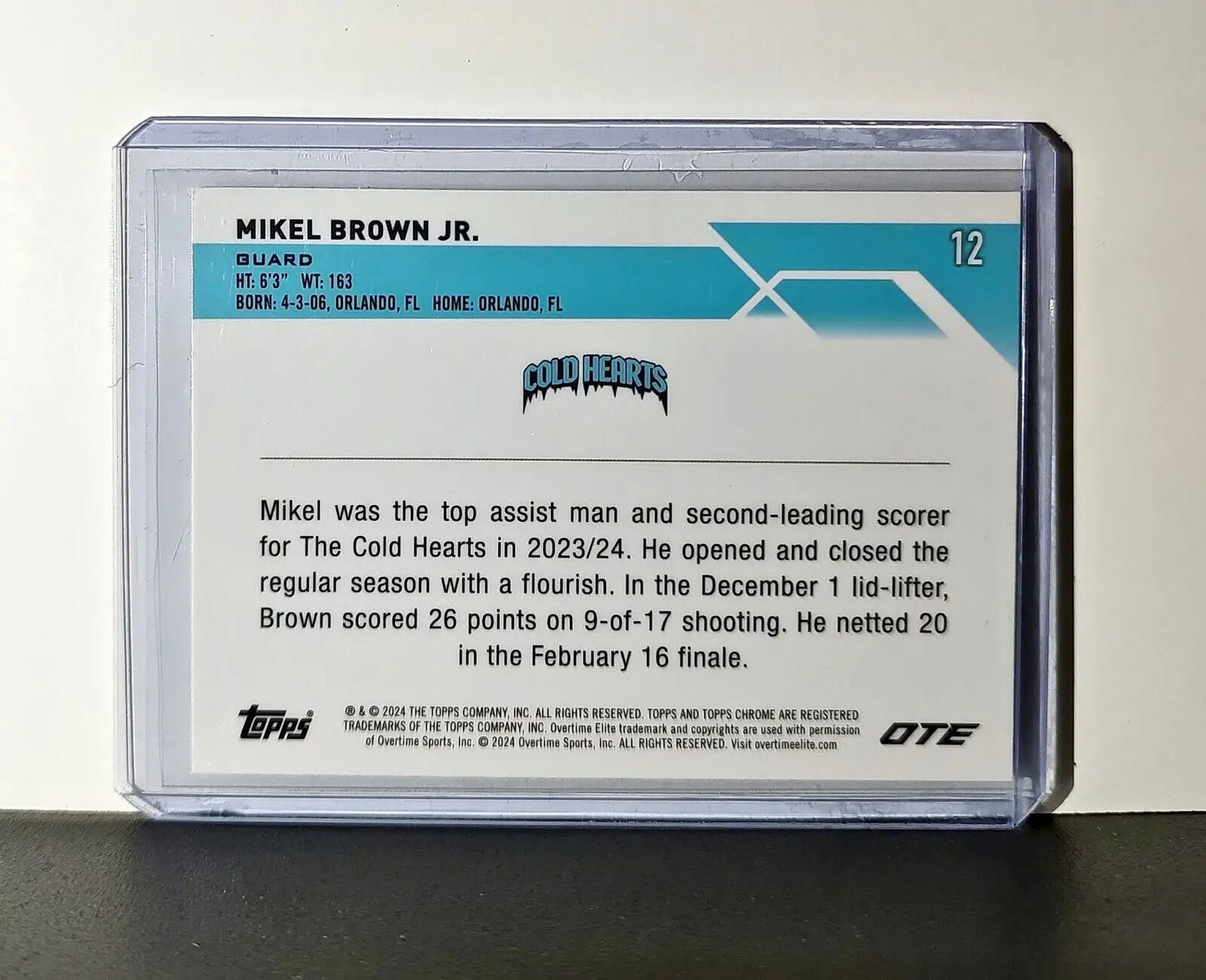 Mikel Brown Jr. Rookie Card 2023-24 Topps Chrome Overtime #12 Cold Hearts - Basketball Card Single