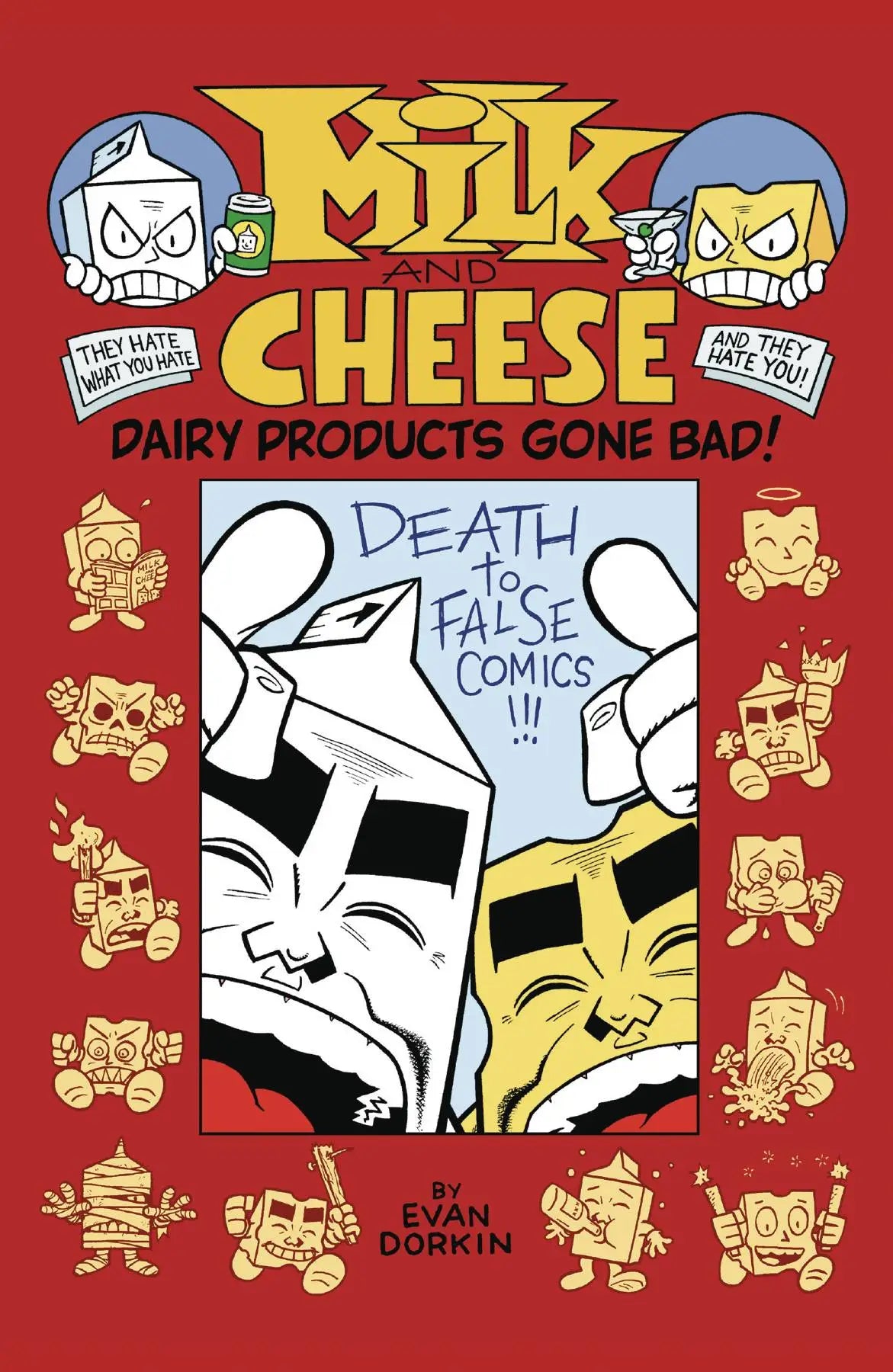 Milk and Cheese comic book cover features aggressive cartoon characters in NM condition