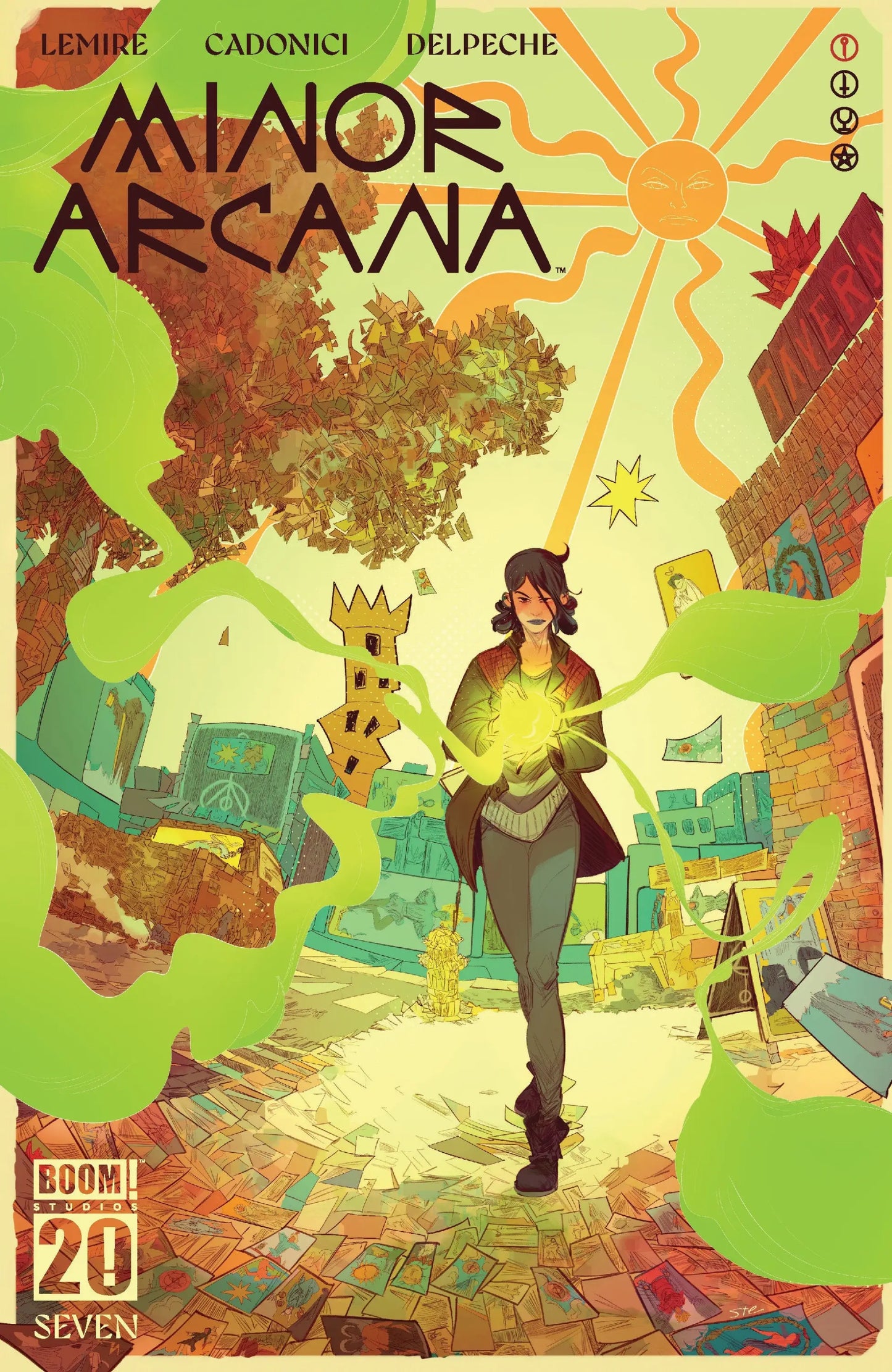 Comic book cover of Minor Arcana #7 B Variant Dressed Simeone featuring vibrant artwork